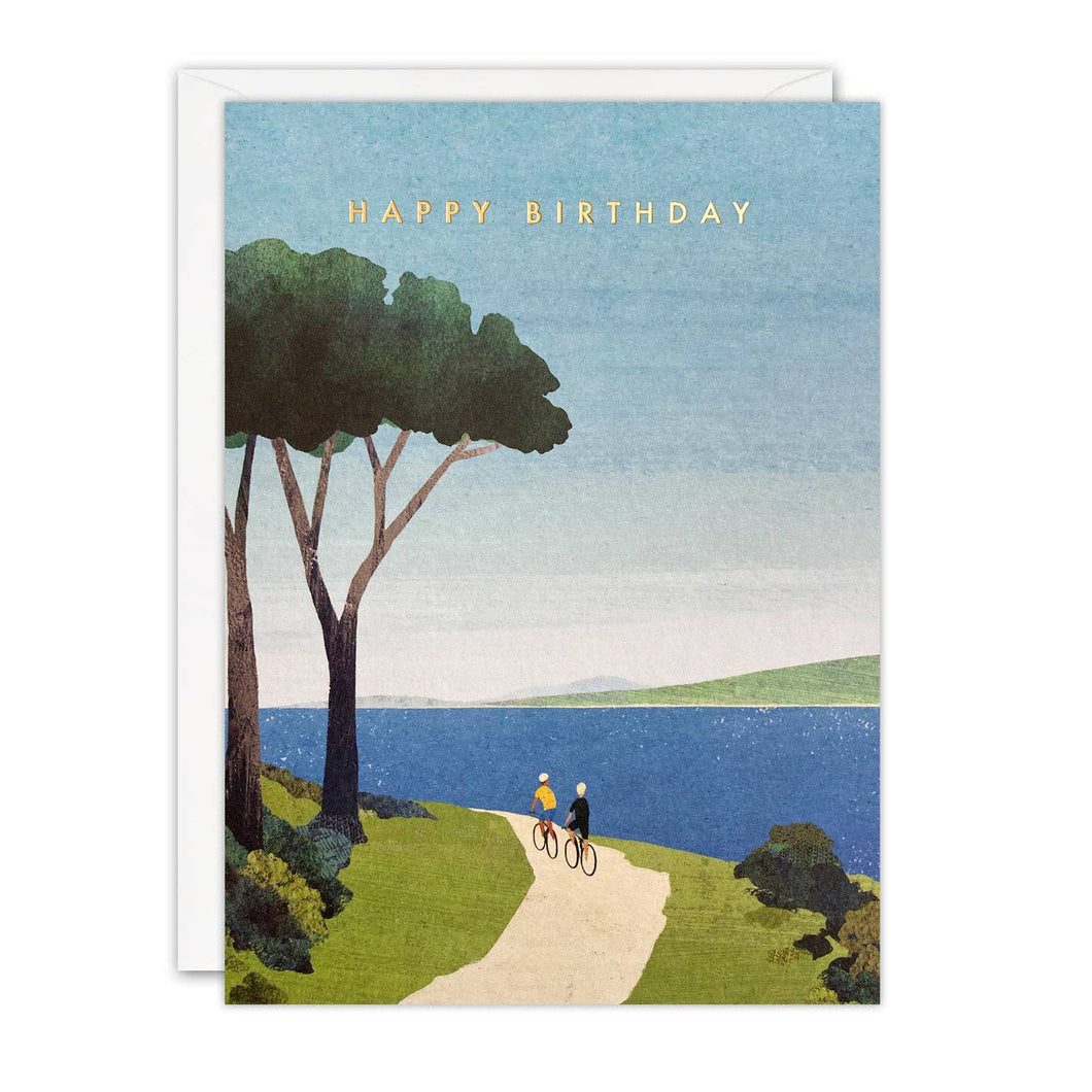 Cycling by the Sea Birthday Offshore Card