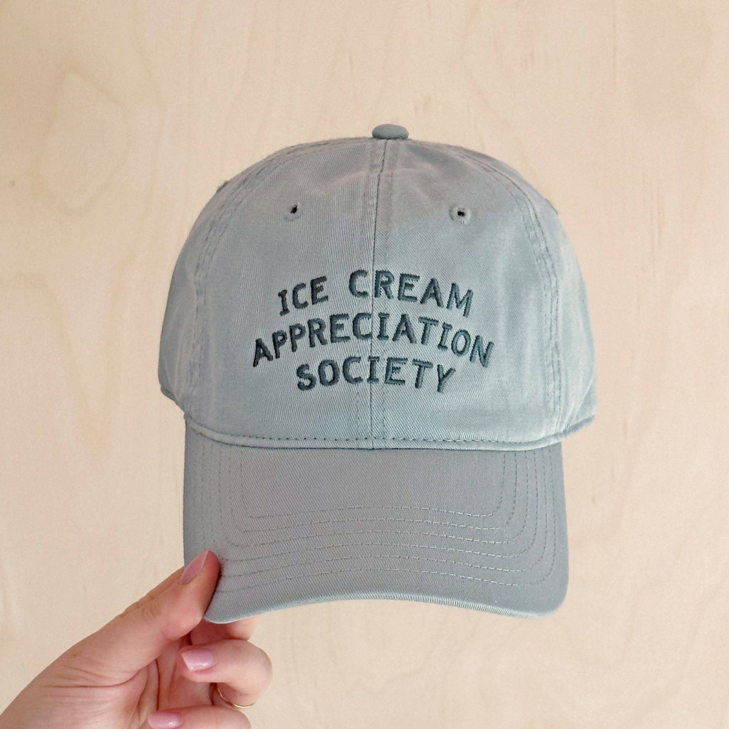 Ice Cream Appreciation Society - Cotton Baseball Cap - Pale Vintage Blue