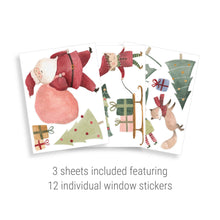 Load image into Gallery viewer, Watercolour Santa Scene Window Stickers
