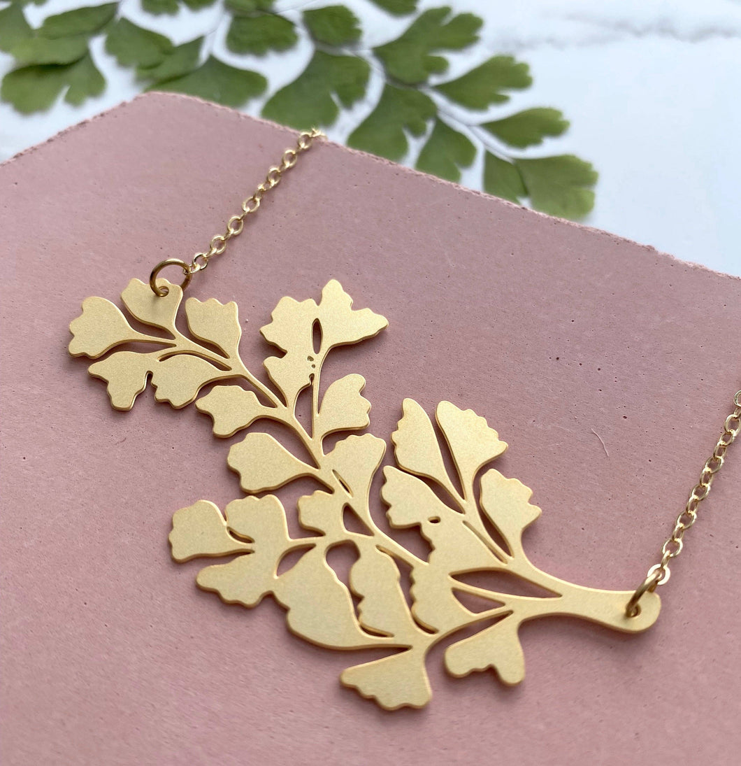 Maidenhair Fern Statement Necklace