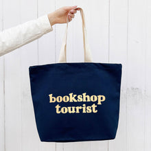 Load image into Gallery viewer, Bookshop Tourist - Midnight Blue Tote Bag
