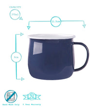 Load image into Gallery viewer, Argon Tableware Coloured Enamel Belly Mug - 375ml - Navy
