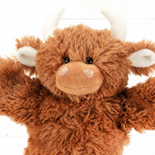 Load image into Gallery viewer, Highland Cow Soft Toy Plush Hand Puppet Brown - 23CM
