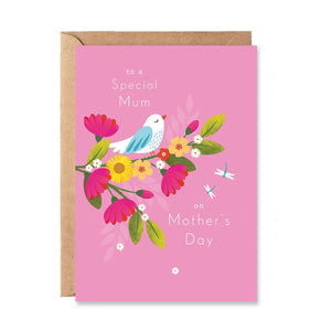 Special Mum Bird & Flowers Mother's Day