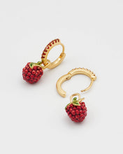 Load image into Gallery viewer, Orla Raspberry Huggie Earrings
