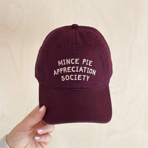 Mince Pie Appreciation Society - Cotton Baseball Cap - Burgundy