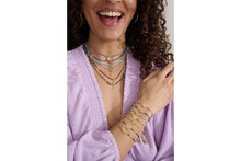 Load image into Gallery viewer, Amethyst and Labradorite Gold Crown Chakra Necklace
