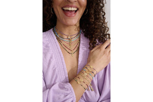 Amethyst and Labradorite Gold Crown Chakra Necklace