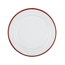 Load image into Gallery viewer, Argon Tableware White Enamel Side Plate - 20cm - Red
