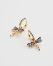 Load image into Gallery viewer, Dragonfly Charm Huggie Earrings
