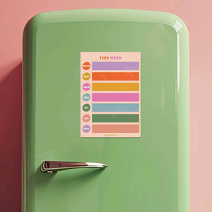 A4 Magnetic Colour Block Weekly Planner | Fridge Magnet