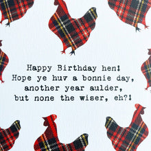 Load image into Gallery viewer, Scottish Happy Birthday Hen Greeting Card for Friends
