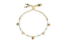 Load image into Gallery viewer, Rania White Green &amp; Gold Beaded Friendship Bracelet
