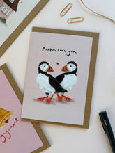 Load image into Gallery viewer, Puffins | Valentines Card | Anniversary | Love Card
