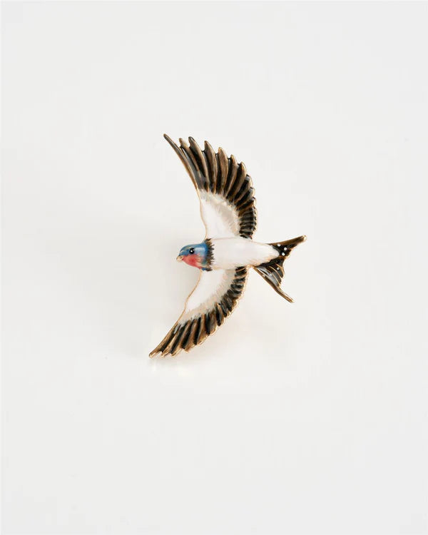 Enamel Swallow brooch