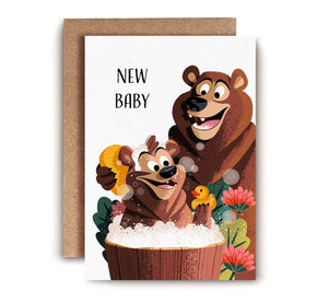 Bubble Bath New Baby card