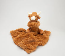 Load image into Gallery viewer, Horned Highland Cow Baby Soft Toy Soother Comforter 29cm
