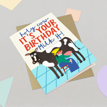 Load image into Gallery viewer, Birthday Card - Funny Cow Milking Greeting Card
