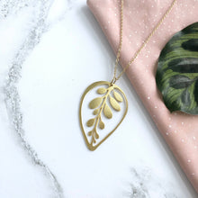 Load image into Gallery viewer, Gold Calathea Leaf Necklace
