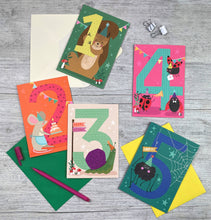 Load image into Gallery viewer, Age Five Spider Birthday Card
