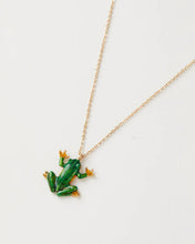 Load image into Gallery viewer, Enamel Frog short gold necklace
