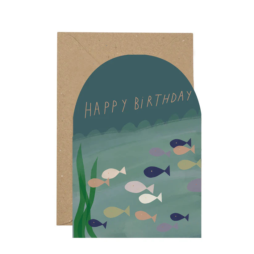 Happy Birthday Fish Curved card