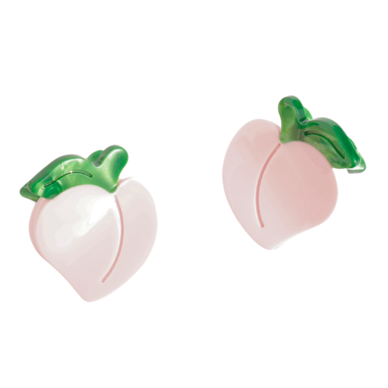 Mini Peach Hair Claw Clips Twin Pack