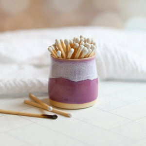 Heather Purple Glosters Handmade Match Pot