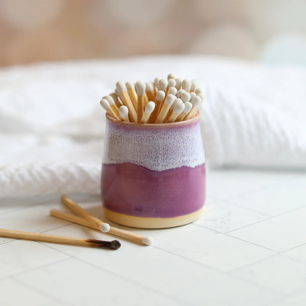 Heather Purple Glosters Handmade Match Pot