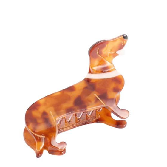 Sausage Dog (pink collar) Hair Claw Clip