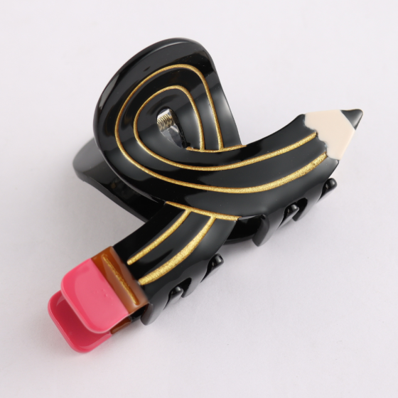 Pencil Hair Claw Clip Black