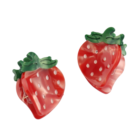 Strawberry Hair Claw Clips Twin Pack
