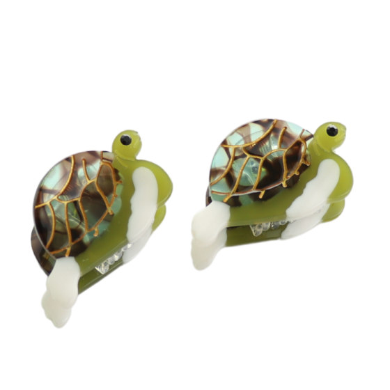 Mini Turtles Hair Claw Clips Twin Pack