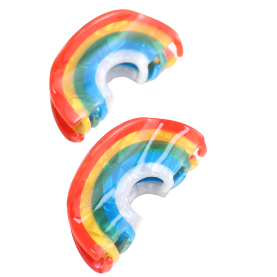 Mini Rainbows Hair Claw Clips Twin Pack