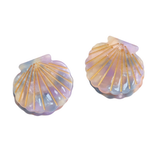 Mini Hair Claw Clips Twin Pack Shell Purple Blue