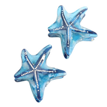 Load image into Gallery viewer, Starfish Hair Claw Clips Twin Pack Blue
