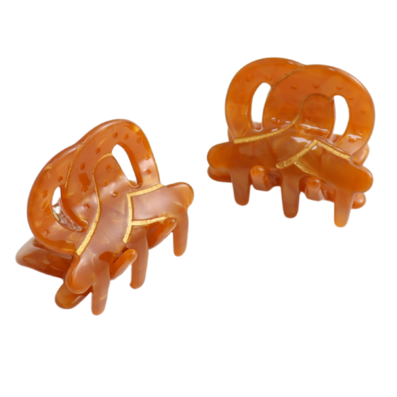 Mini Pretzel Hair Claw Clips Twin Pack