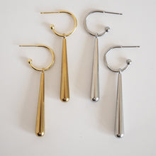 Load image into Gallery viewer, Kira - long teardrop earrings - stainless steel or gold plated
