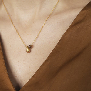 Kira - pear teardrop necklace with smoky quartz