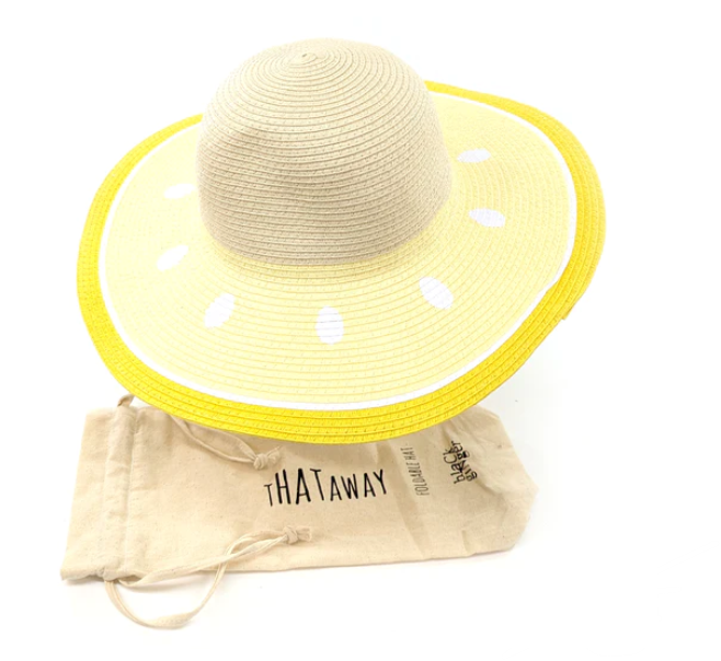 Lemon Yellow Wide Brim Foldable Hat