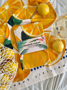 Lemons tea towel