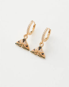 Enamel Moth huggie hoop earrings