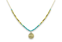Load image into Gallery viewer, Hades Turquoise Gold Pendant Necklace
