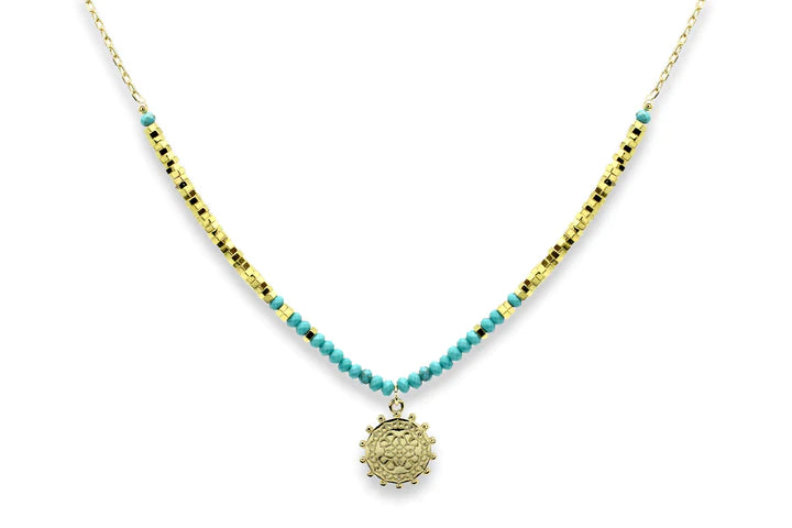 Hades Turquoise Gold Pendant Necklace