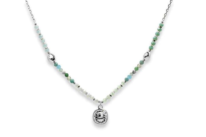 Kanya Multi Gem Pebble Silver Necklace