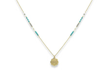 Load image into Gallery viewer, Neith Turquoise Gold Pendant Necklace
