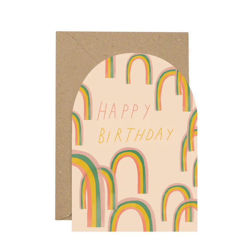 Happy Birthday Rainbow Curved card