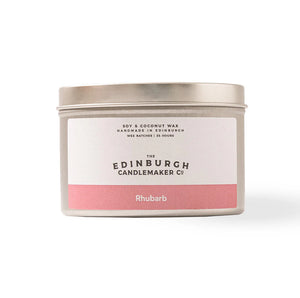 Rhubarb Tin Candle - 35 hour - The Edinburgh Candlemaker Co