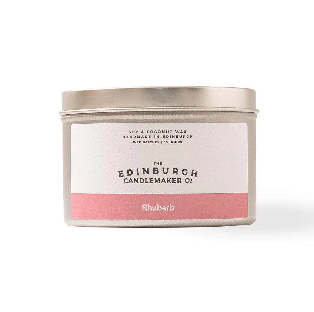 Rhubarb Tin Candle - 35 hour - The Edinburgh Candlemaker Co