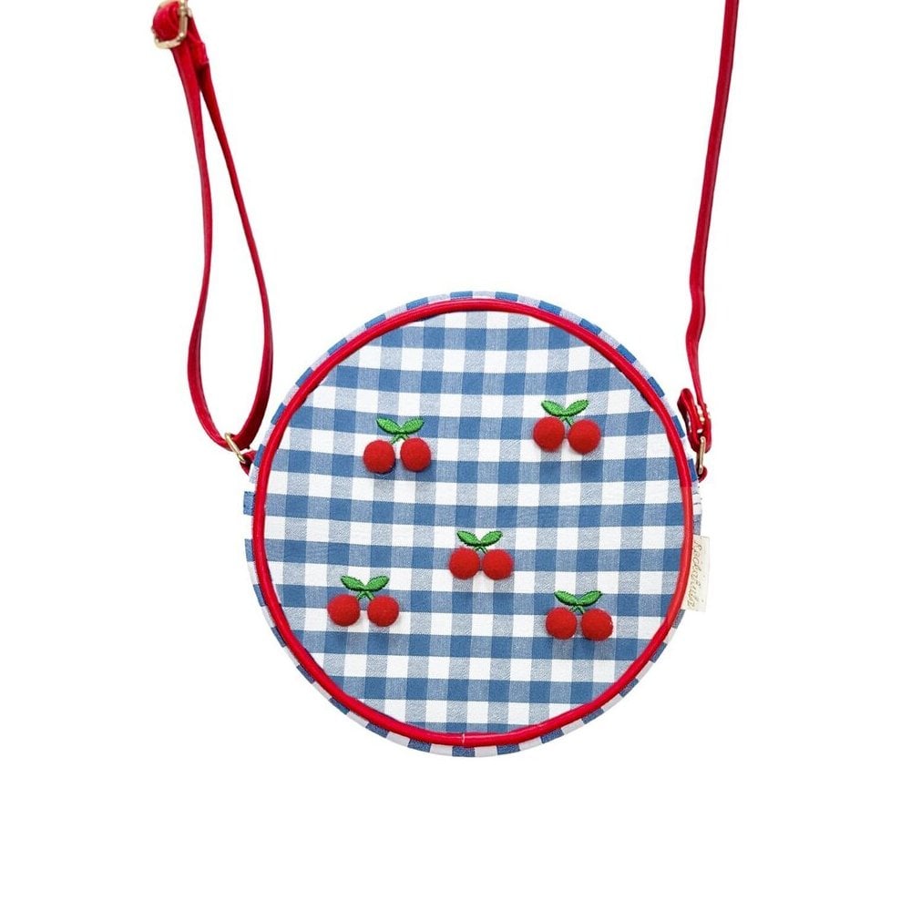 Cherry Pom Pom Gingham Bag